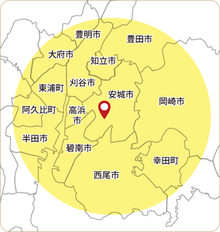 訪問可能エリアの地図